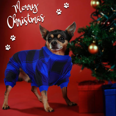 3 Pieces Christmas Dog Pajamas Red Buffalo Plaid Jumpsuit Puppy Pet Pajamas Buffalo Check Cute Apparel for Small Medium Dog Cat Chihuahua Puppy Christmas Costume(Xl (Fit 9.9-12.2Lbs))