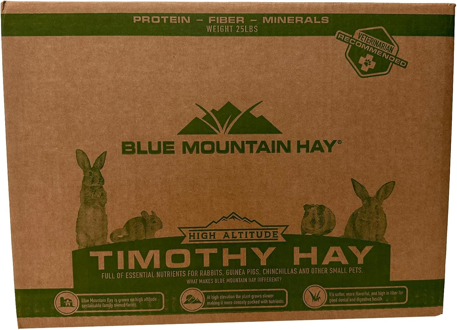 | Fresh Timothy Hay (25 Pounds) | Great for All Ages | High-Altitude Hay Pet Food for Rabbits, Guinea Pigs, Chinchillas, Hamsters, and Other Small Pets