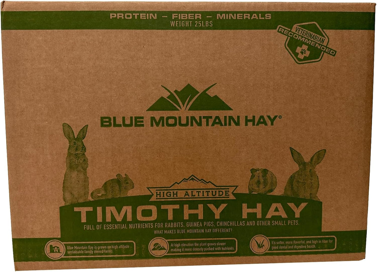| Fresh Timothy Hay (25 Pounds) | Great for All Ages | High-Altitude Hay Pet Food for Rabbits, Guinea Pigs, Chinchillas, Hamsters, and Other Small Pets