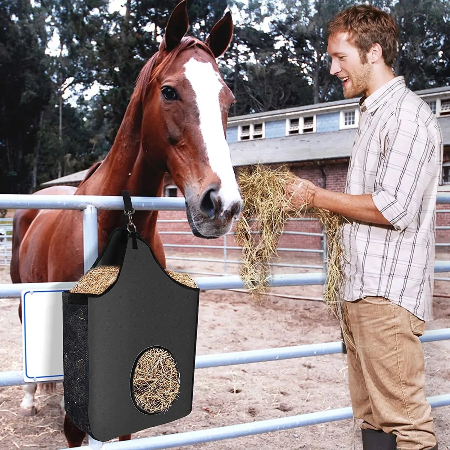 Hay Bag for Horse Pouch Oxford Feeding Waterproof Animals Feeder Hay Sheep Horse Accessories Equestrian Equipment Farm Supplies
