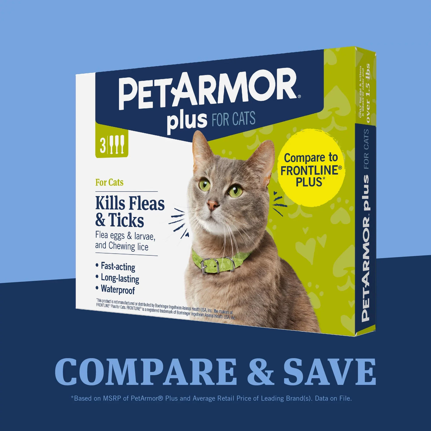 plus for Cats Flea & Tick Prevention, over 1.5 Lbs, 1 Month Supply