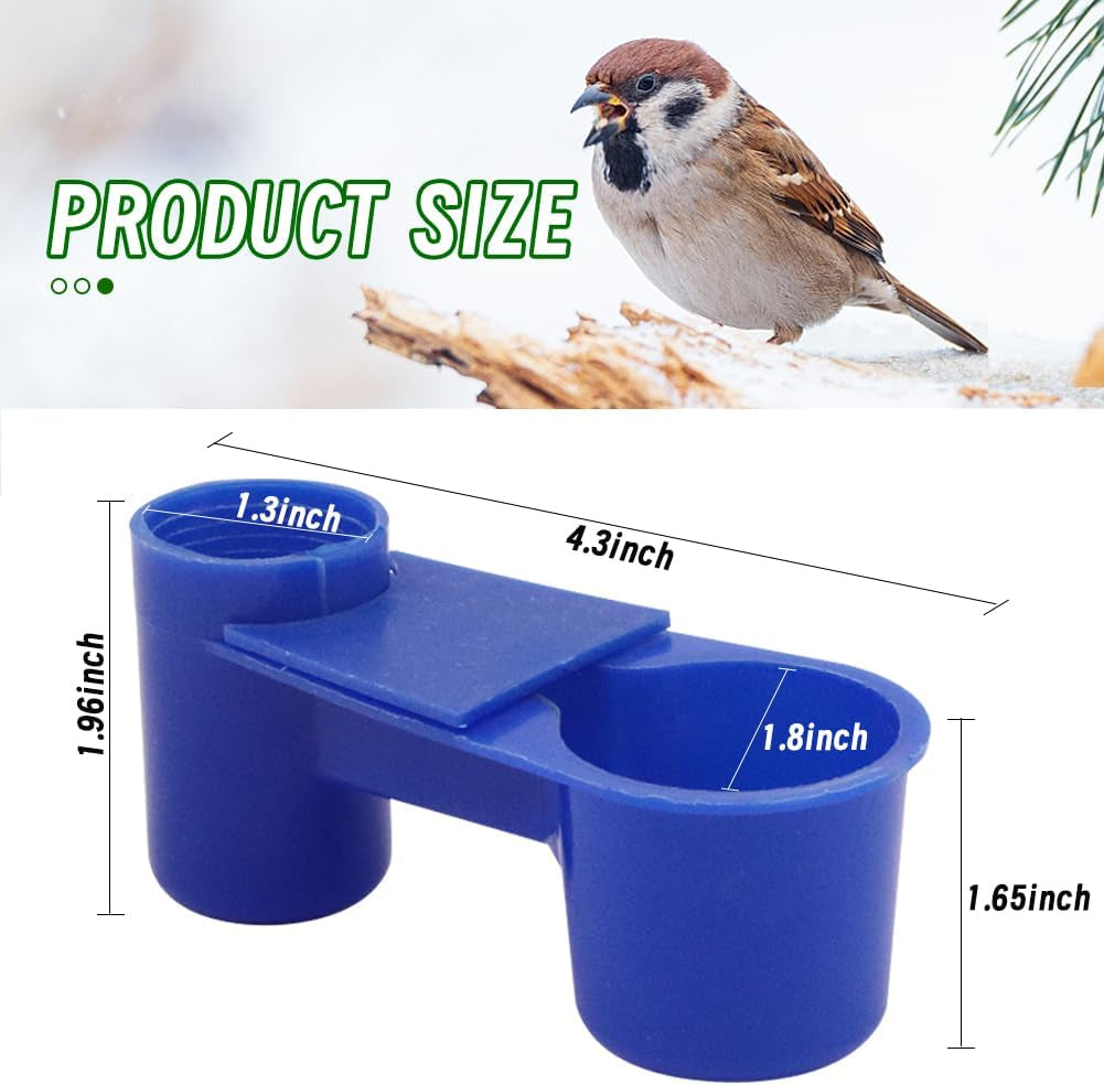 Automatic Bird Drinker Cups 12Pcs Pigeon Water Bottle Feeder for Cage(Blue)