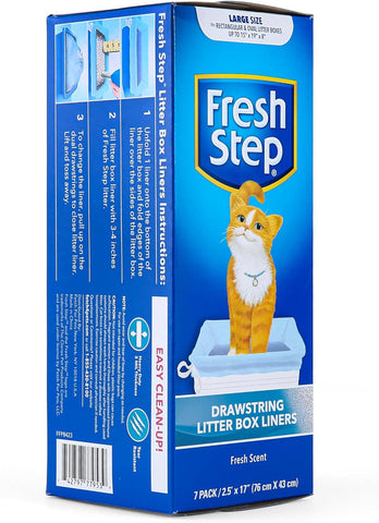 Drawstring Litter Box Liners Scented, Large Size 30" X 17" - 7 Count