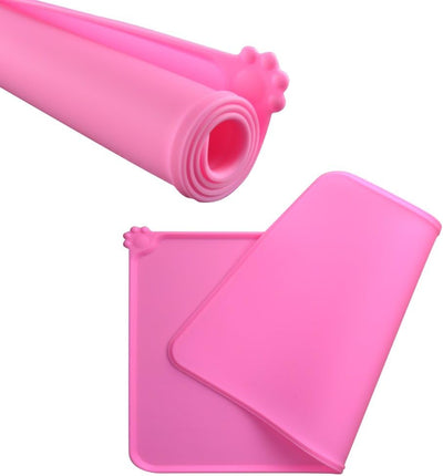 Dog Food Mat, Silicone Dog Cat Bowl Mat, Non Slip Pet Feeding Mat Waterproof Dog Placemat for Small Animals