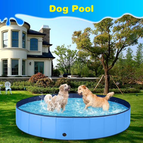 Dog Pool for Large Dogs Kiddie Pool Hard Plastic Foldable Dog Bathing Tub Portable outside Kids Swimming for Pets and Dogs Outdoor Backyard
