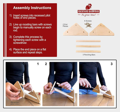 Mini Chick Perch Strong Roosting Bar Made in the USA!!! Jungle Gym Chicken Toys for Coop and Brooder for Baby Chicks El Pollitos La Pollita Pollos Gallinas Polluelos