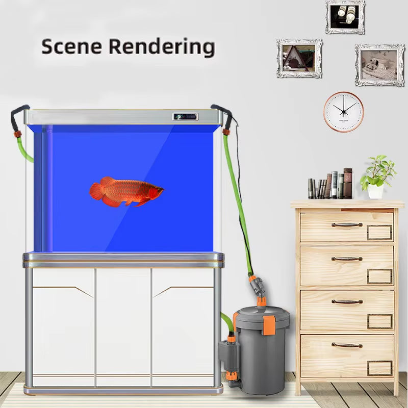 Aquarium Filter Bucket with Water Pump Ultra Quiet Multi-Layer Sponge Inlet and Outlet Filter External Fish Tank Filter Bucket