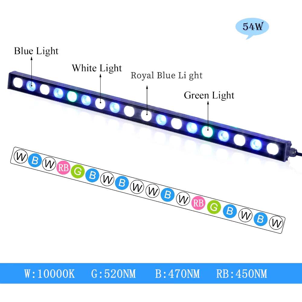 54W 81W 108W Led Aquarium Light Aquarium Light for Fish Plants Coral Reef Fish Tank Lights Aquarium Lamp Home Lighting Aquarium