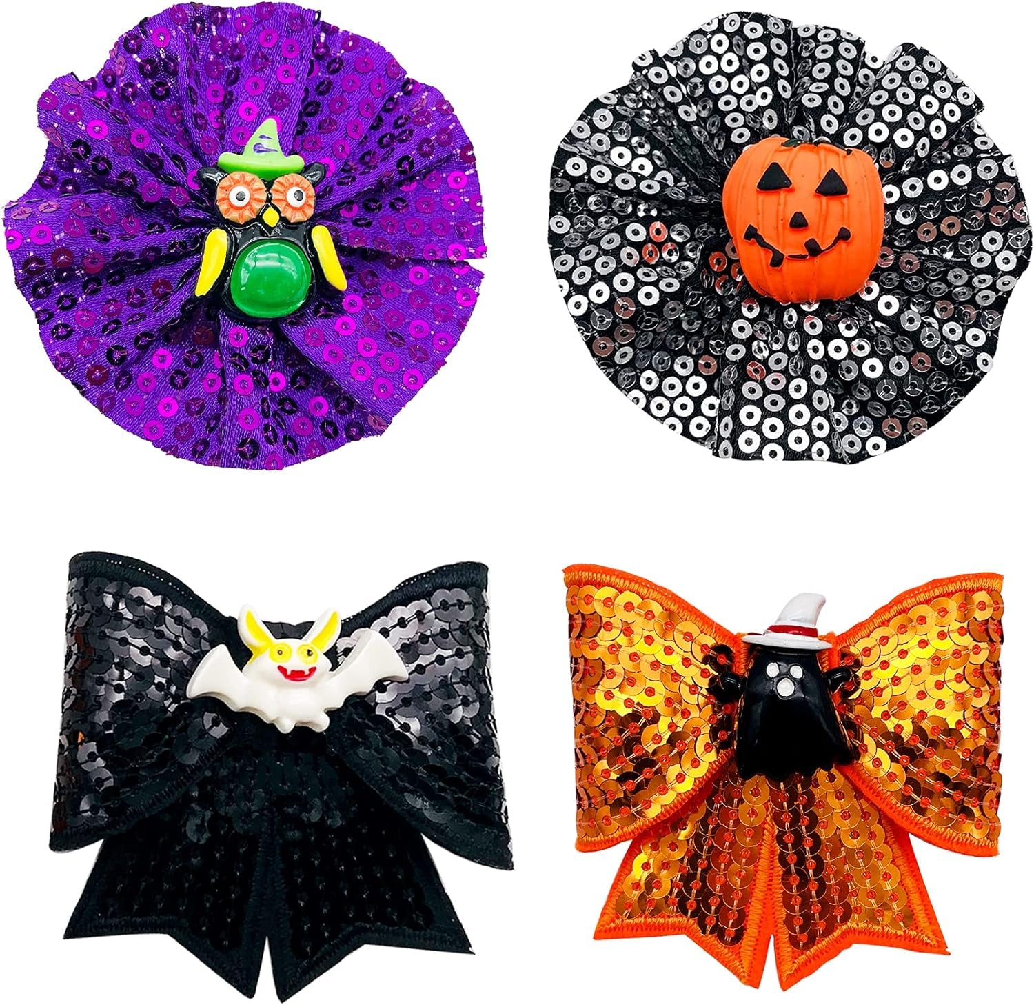 4Pcs Small Dogs Collar Flowers and Bows Charms for Festival Holiday Party Cats Rabbits Slides on Collars Leashes Puppies Medium Dog Collar Attachment