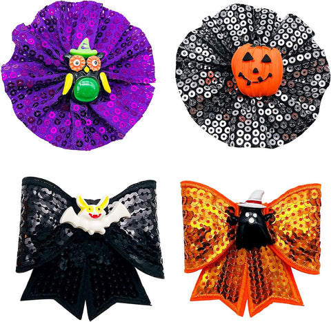 4Pcs Small Dogs Collar Flowers and Bows Charms for Festival Holiday Party Cats Rabbits Slides on Collars Leashes Puppies Medium Dog Collar Attachment