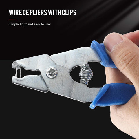 300 Pieces Wire Cage Clips with 1 Piece Wire Cage Buckle Snap Plier for Rabbit Chicken Pet Dog Cat Coop(Silver, Blue)