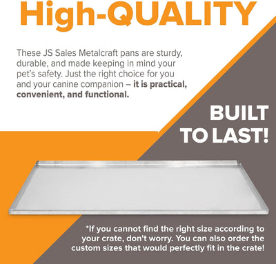 23.5" X 16.5" Metal Replacement Dog Crate Pan Chew Proof Crack Proof Pet Kennel Tray Central Dog Training Crate Pan Pet Supplies, Galvanized, 1" H