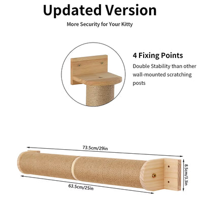 Wall-Mounted Cat Scratching Rope Jute Cats Climbing Shelves Jumping Platform & Pedal for Cats Sleeping Cat Furniture Pet Toys