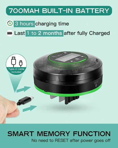 Automatic Fish Feeder for Aquarium, Rechargeable Fish Food Feeder Automatic Dispenser with Timer, Precise Feeding Auto Fish Feeder for Vacation, LCD Display