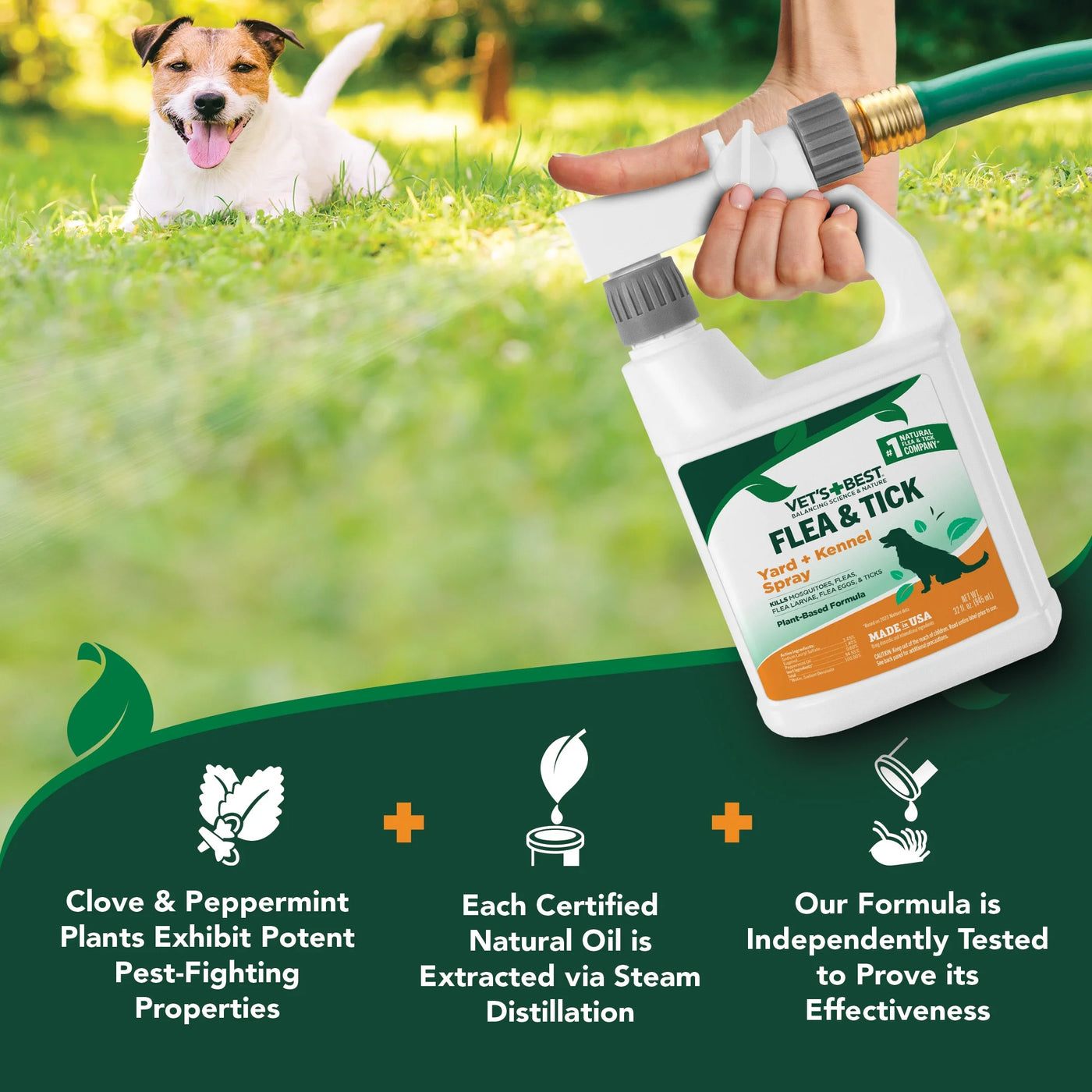 Flea and Tick Yard and Kennel Spray for Dogs - 32Oz.