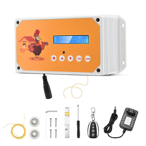 Upgrade Automatic Chicken Coop Door with 2/4 Pulleys + Spare Rope Chicken Door Chicken Toys for Chickens Household Chicken Cage