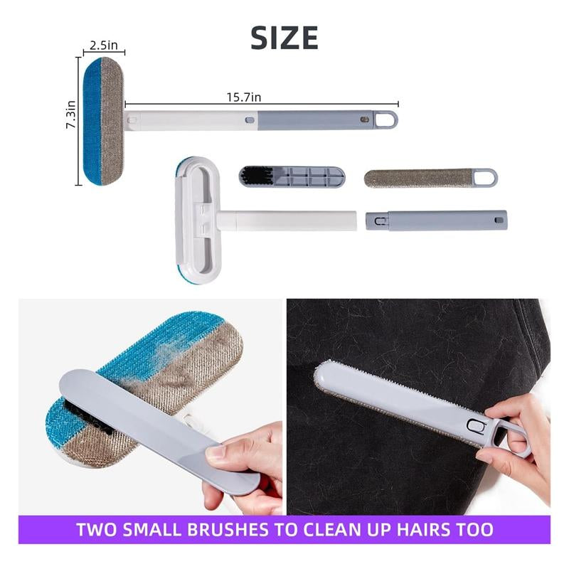 Garfeel Daddy Pet Dog Cat Hair Remover Fur Removal Tool 4 in 1 Lint Brush for Furniture, Couch, Carpet and Clothes, Reusable Roller Cleaning Popular Brush Easy Cleaning and Washable Long Handle Design Outdoorfun