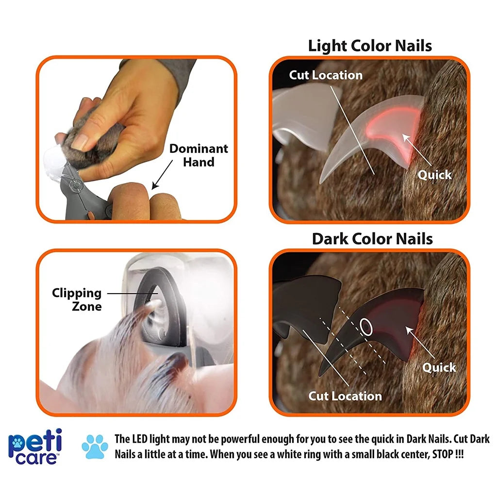 LED Light Pet Nail Clipper Sharp Blades for Large Small Dog Cat Nail Trimmers