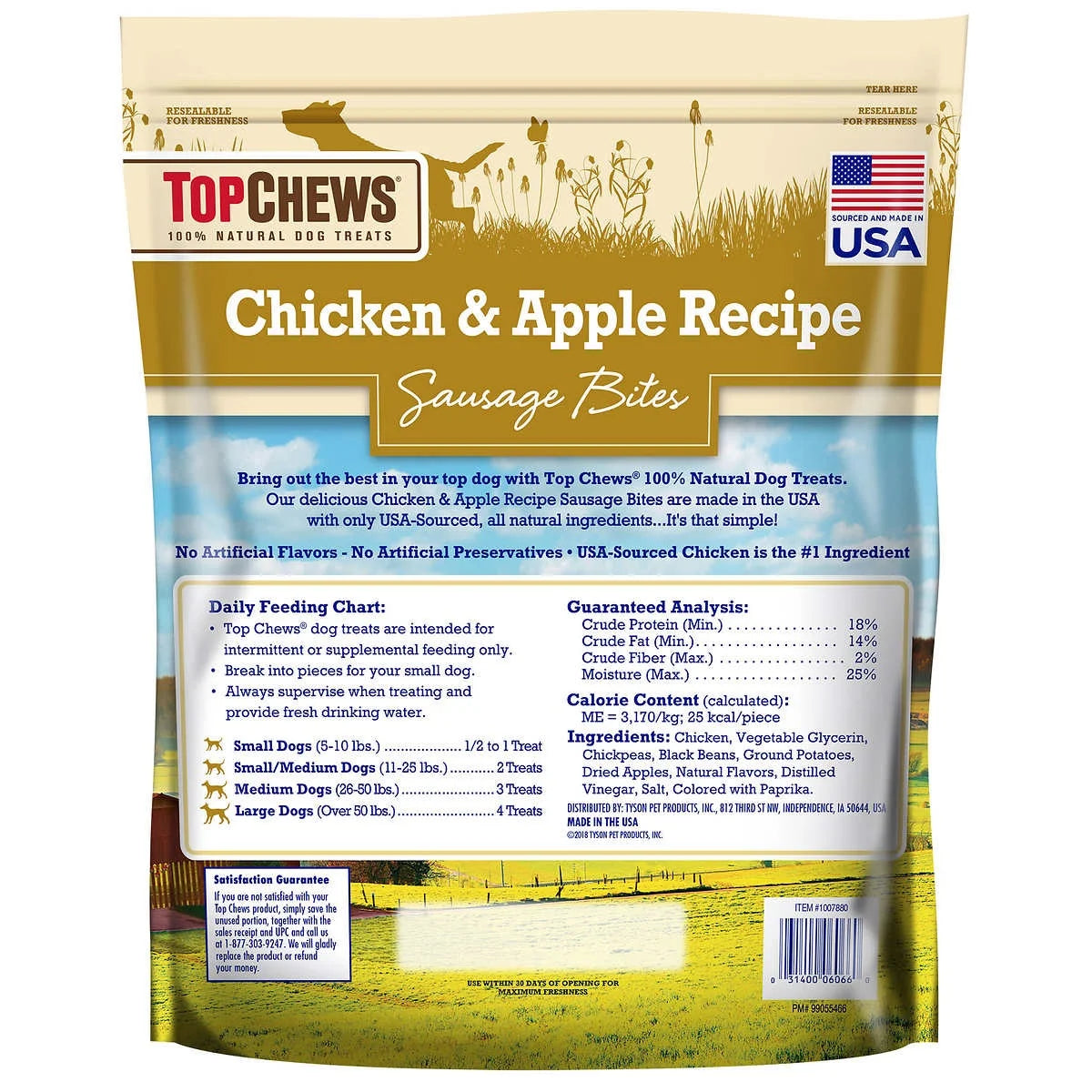Top Chews Chicken & Apple Recipe 100% Natural Dog Treats, 40 Ounce