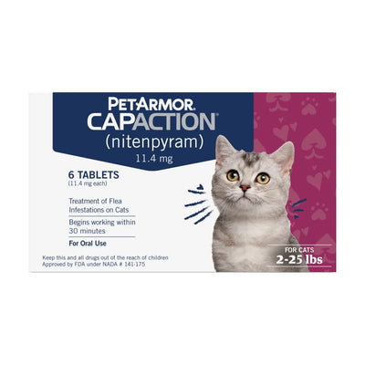 (2 Pack)  CAPACTION Fast-Acting Oral Flea Treatment for Cats 2-25 Lbs, 6 Count, 11.4 Mg