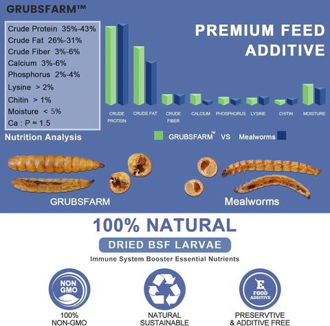Black Soldier Fly Larvae 5LB, 100% Natural Non-Gmo Molting & Laying Supplement for Hens
