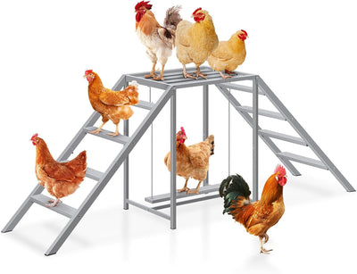 Chicken Perch with Swing Set, Ladder, Roosting Bars, Coop Accessories
