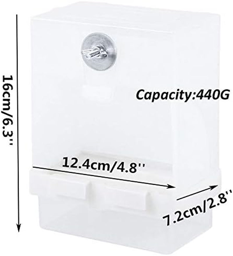 Parrot Automatic Feeder,No-Mess Bird Feeder,Cage Accessories for Budgerigar Canary Cockatiel Finch Parakeet Seed Food Container by  (Screw-Fixed Bird Feeders)