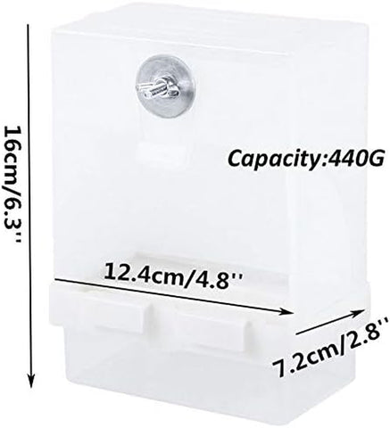 Parrot Automatic Feeder,No-Mess Bird Feeder,Cage Accessories for Budgerigar Canary Cockatiel Finch Parakeet Seed Food Container by  (Screw-Fixed Bird Feeders)