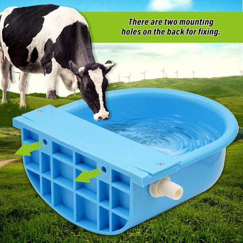 Automatic Waterer Bowl Large Live Stock Waterer Automatic Water Feeder Trough Bowl Dispenser Waterer Livestock Drinking Bowl for Cat Sheep Dog Horse Farm Supplies (Light Blue)