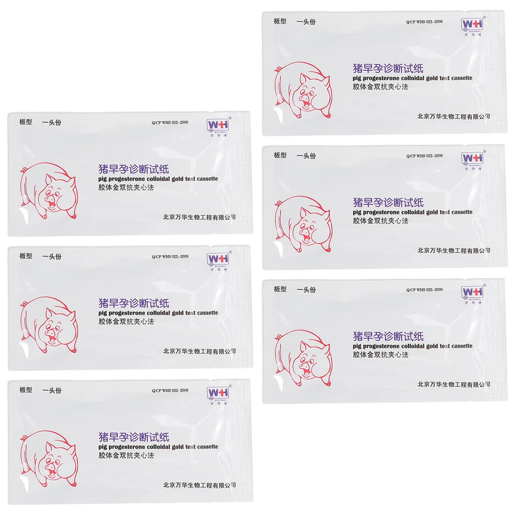 6 Sets Pregnancy Test Paper for Pigs Farm Pregnant Kit Early Strips Animal Detection Reusable