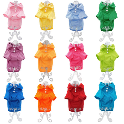 Cute Dog Polo Shirt T-Shirt Puppy Cat Clothes Apparel for Small Pet Blue Sz XXS: Length - 8"