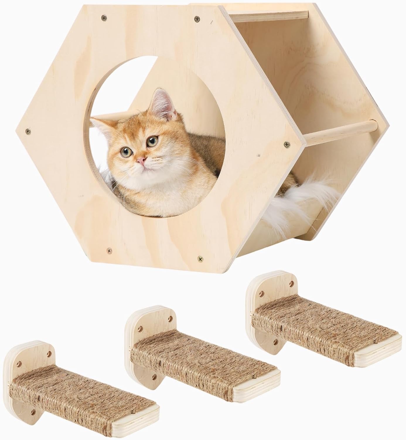Cat Wall Shelves, Cat Shelves for Wall, Cat Wall Furniture, Cat Shelf with 3 Ste