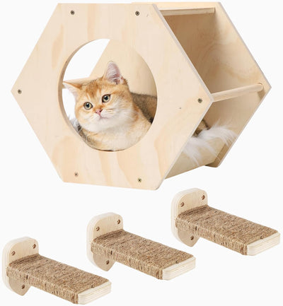 Cat Wall Shelves, Cat Shelves for Wall, Cat Wall Furniture, Cat Shelf with 3 Ste