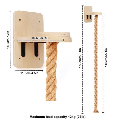Wall-Mounted Cat Scratching Rope Jute Cats Climbing Shelves Jumping Platform & Pedal for Cats Sleeping Cat Furniture Pet Toys
