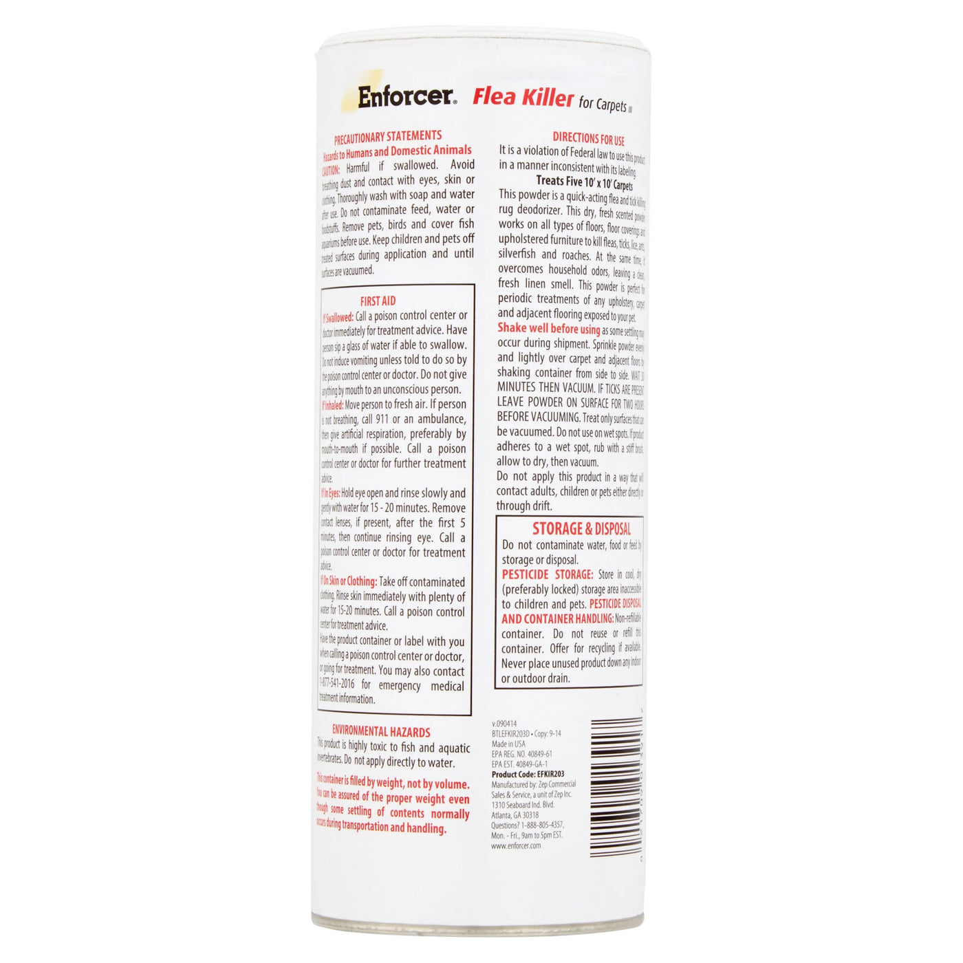 Flea Killer for Carpets Powder, 20 Oz