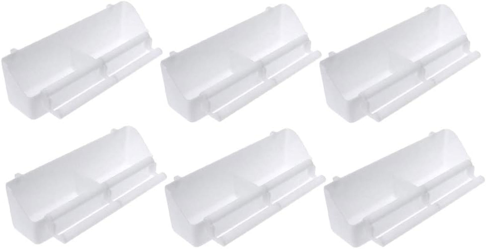 Bird Feeder for Cage : 6Pcs Hanging Bird Feeder Cups with Perch Plastic Parakeet Food Bowl for Parrots Cockatiel, 8.27X2.56X1.97 Inch