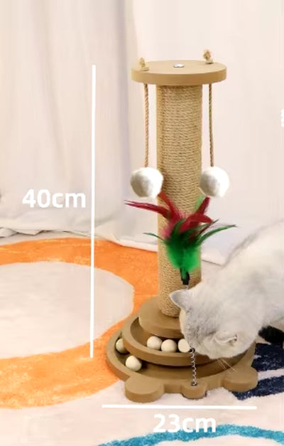 Pet Cat Toy Cat Scratcher Cat Turntable Funny Cat Stick Balls Durable Sisal Scratching Board Cat Supplies Cat Grab Column