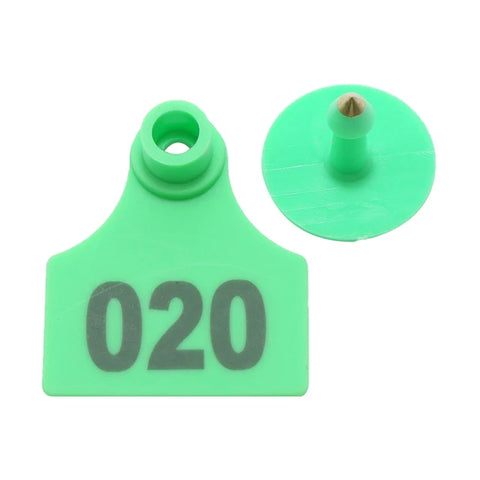 100 Pcs Copper Head Laser Number Ear Tag Label Pig Sheep Digital Sign TPU Material Farm Animals Identity Mark Supplies