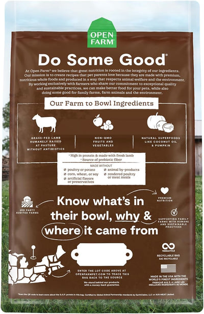 , Grain Free Dry Cat Food, High-Protein Kibble for a Complete & Balanced Diet, Non-Gmo Fruits & Vegetables, Prebiotic Fibers to Support Digestion, Pasture-Raised Lamb Recipe, 4Lb Bag