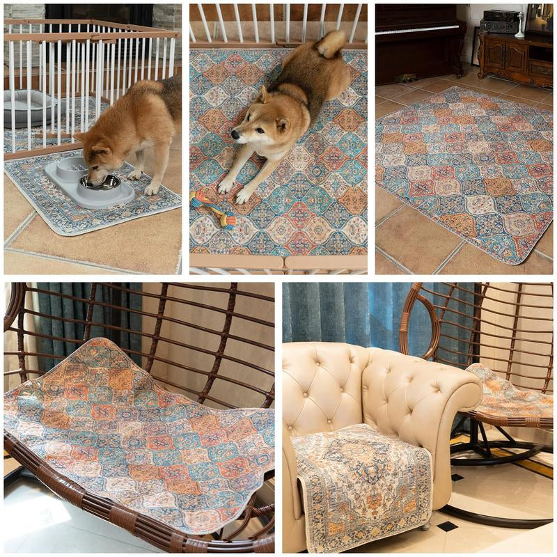 Nunubaby Washable Pee Pads for Dogs,Stylish,Super Absorbent,Non-Slip and Leak-Proof Pee Pads.Reusable Potty Pads for Dogs for Crates,Couch,Floors,Whelping Pads Litter Mat Pet Supplies,Feeding Mat Puppy Liner