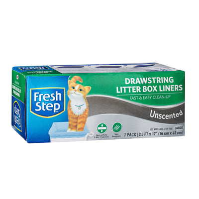 Drawstring Cat Litter Box Liners Unscented Large, 30" X 17" 7 Count