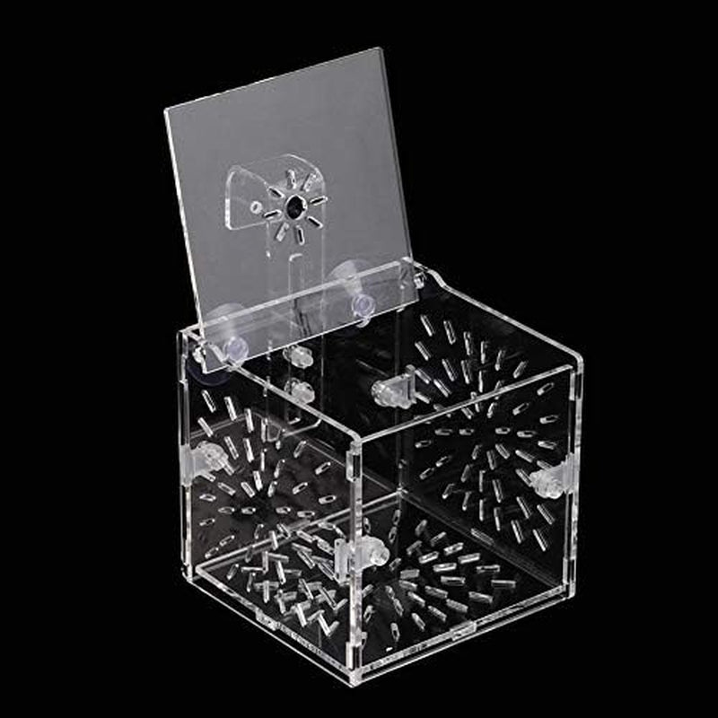 Fish Separation Breeder Box, Acrylic Transparent Fish Breeding Isolation Box Aquarium Hatchery Incubator Holder(A-10X10X10Cm)
