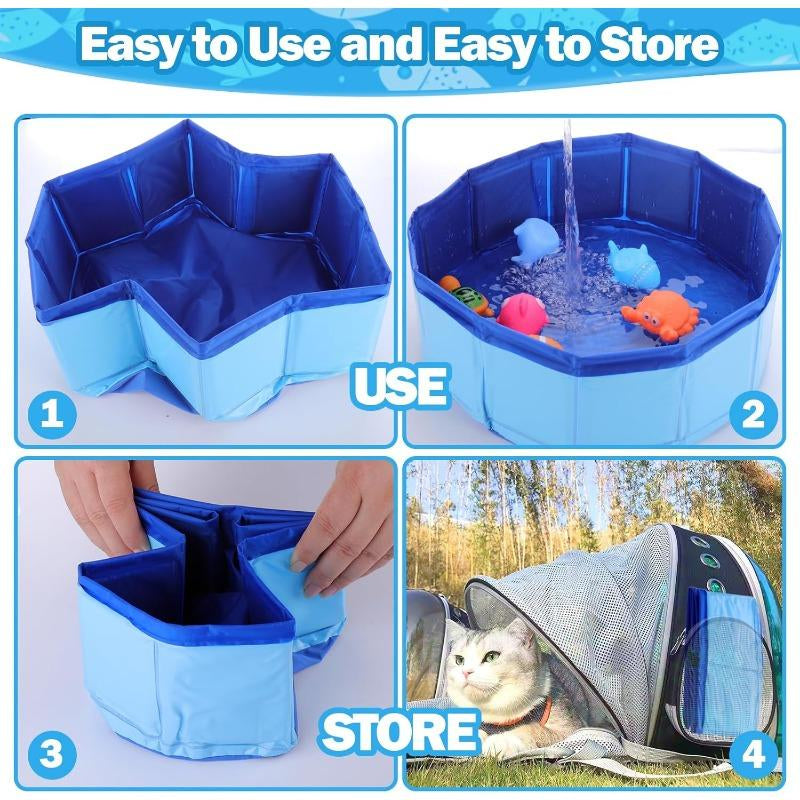 1 Set Cat Pool Toy with Fish-Water Cat Toys, Portable Cat Pool Toy, Cat Water Toys for Bored Indoor Cats, Interactive Cat Toys for Indoor Cats, Textiles & Soft Furnishings
