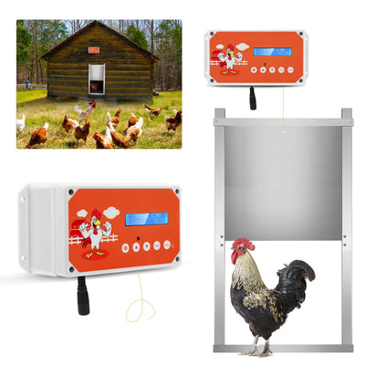 Upgrade Automatic Chicken Coop Door with 2/4 Pulleys + Spare Rope Chicken Door Chicken Toys for Chickens Household Chicken Cage