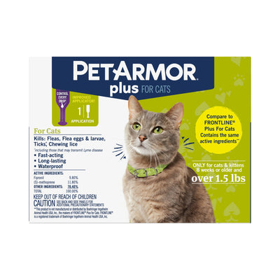plus for Cats Flea & Tick Prevention, over 1.5 Lbs, 1 Month Supply
