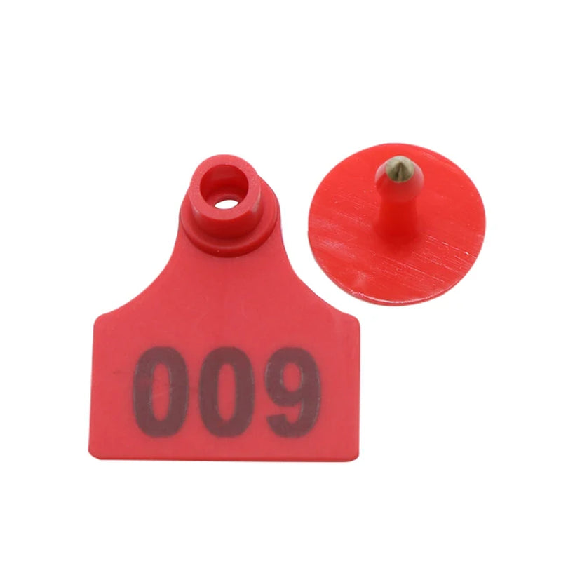 100 Pcs Copper Head Laser Number Ear Tag Label Pig Sheep Digital Sign TPU Material Farm Animals Identity Mark Supplies