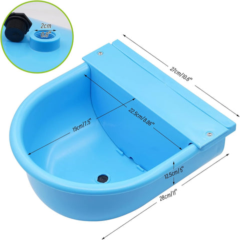 Automatic Waterer Bowl Large Live Stock Waterer Automatic Water Feeder Trough Bowl Dispenser Waterer Livestock Drinking Bowl for Cat Sheep Dog Horse Farm Supplies (Light Blue)
