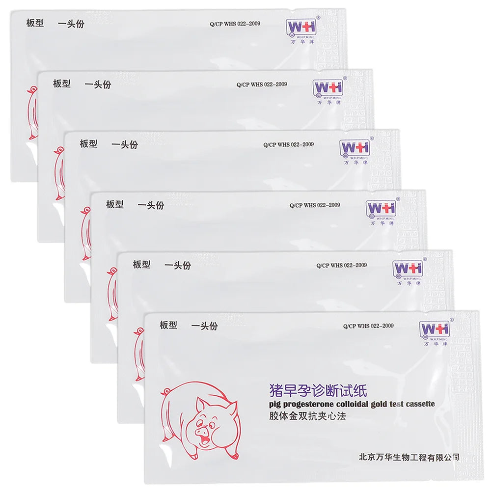 6 Sets Pregnancy Test Paper for Pigs Farm Pregnant Kit Early Strips Animal Detection Reusable