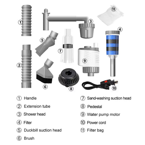 Aquarium Water Change Pump Electric Fish Tank Cleaning Tool Vacuum Water Changer Gravel Cleaner Siphon Filter Pump 20W 30W 220V