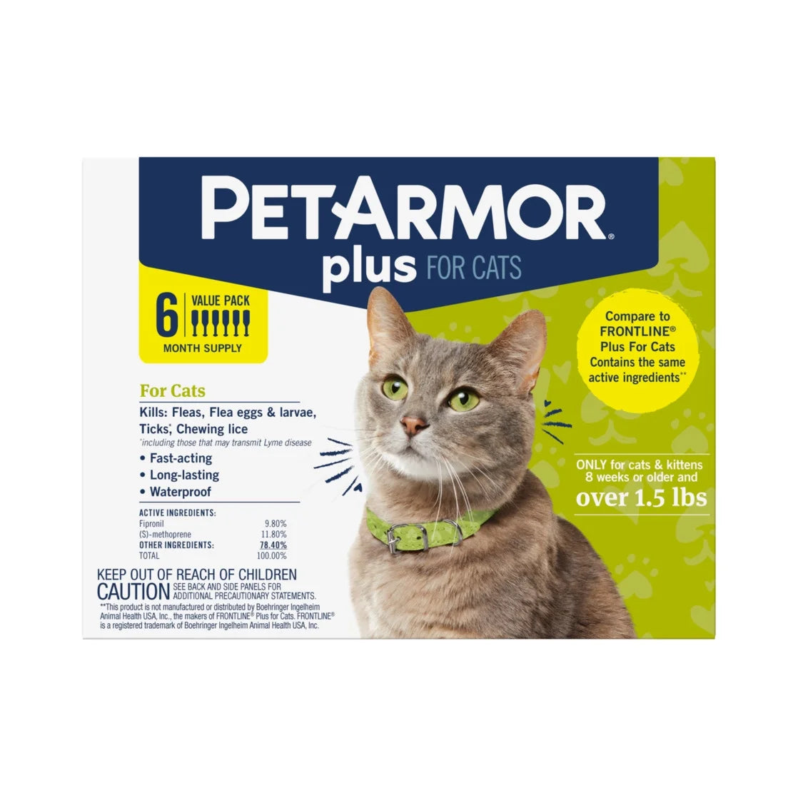 plus for Cats over 1.5 Lbs, Flea & Tick Prevention for Cats, 6-Month Supply